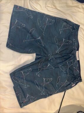 Orlebar Brown Navy Surf-Print Flat Front Men's Shorts
